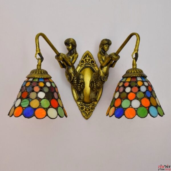 מנורת קיר ויטראז' עם עיגולים צבעוניים